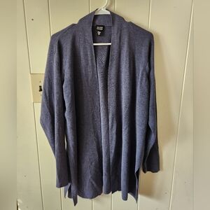 Eileen Fisher Navy Open Wool Cardigan Size L